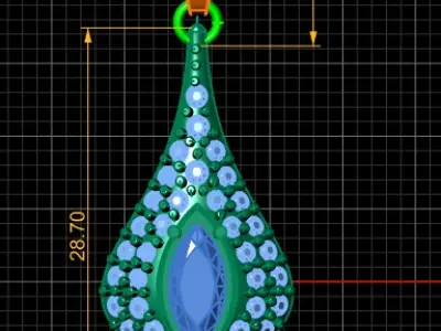 PINK SAPPHIRE AND DIAMOND PENDANT 3D PRINTABLE MODEL 3D print model