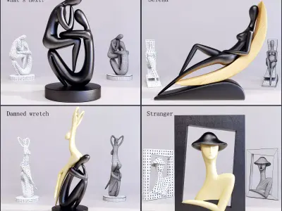 figurines 4 in 1 3D model