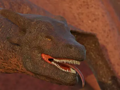  Wyvern-Fully Rigged Dragon Low-poly 3D model