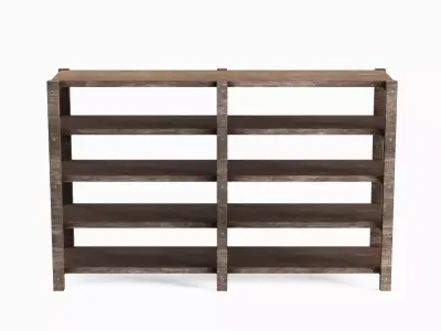 Long Pottery Shelf 03 Low-poly 3D model
