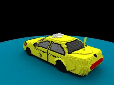taxi voxel 3D model