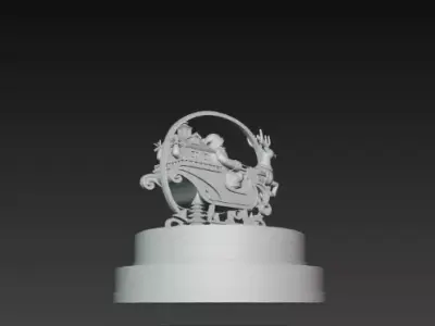 3D Santa Claus on Sleigh Christmas Display 3D print model