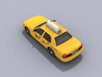 New York Taxi Car Low-poly 3D model
