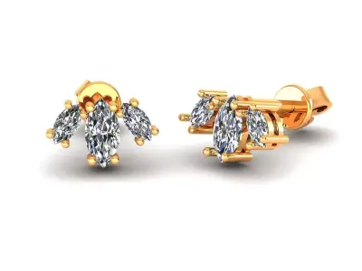 Women Diamond Earrings 3D print model 81