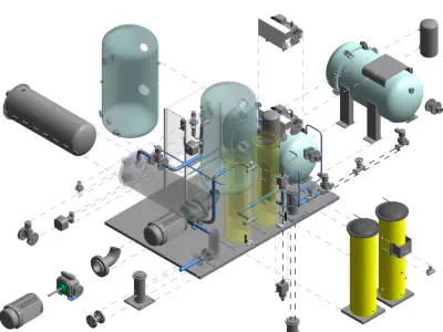 ZJA6KY Transformer Oil Purification Assembly 3D model