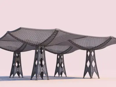 0040 - Parametric Pergola 3D model