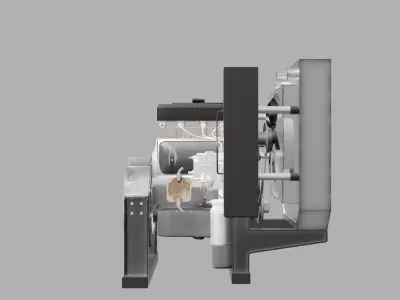 4-Stroke Engine - Forklift Engine Low-poly 3D model