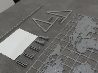 Decorative organizer grid with the map of planet Earth 3D print model