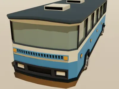 OLD NOSTALGIC BUS MODEL 3D model