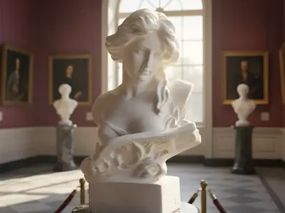 White Marble Woman Bust Sculpture Classical Art Low-poly 3D model
