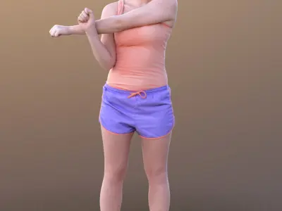 Nelly 10340 - Stretching Sport Girl Low-poly 3D model