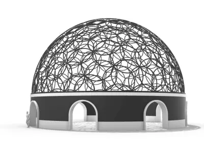 Geodesic Dome Flower of Life Pavilion Architectural Structure  3D model