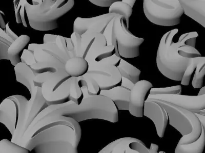 Central decor ornament for furniture 3D model 917