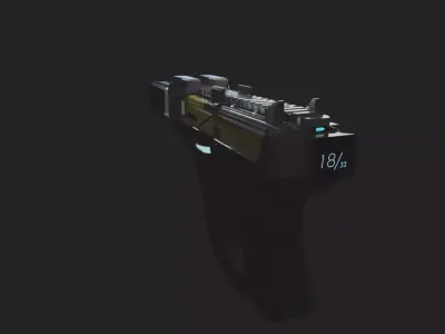 Hs Cylinder Sci Fi SMG Free low-poly 3D model