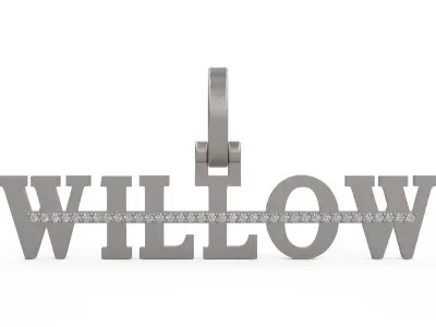 Model 1138 Willow Name Pendant Stripe Diamond 3D print model