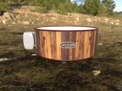 Luxury outdoor bathtub Low-poly 3D model
