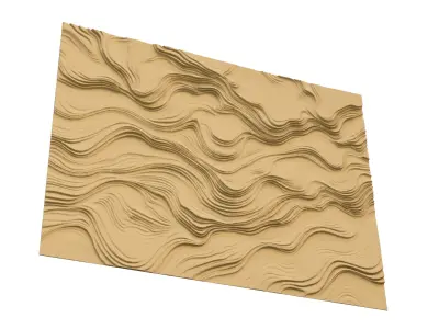 modern panel wall decor set wall relief mural CNC 132 3D model