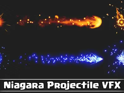 Niagara Projectiles VFX VOL01 Low-poly 3D model
