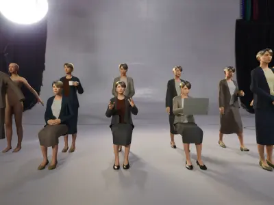 Modular Character - Asian Business Woman - FK2 Low-poly 3D model