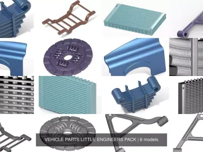 VEHICLE PARTS LITTLE ENGINEERS PACK 3D Model Collection