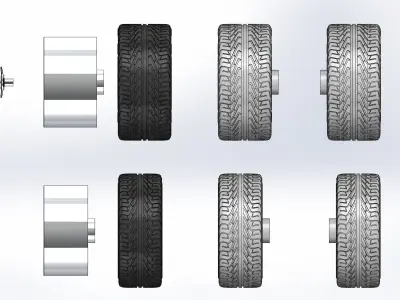 Set of custom wheels Curtis Speed 1963 Stingray for scale model 3D print model