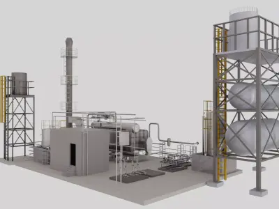 Auxilliary Boiler 3D model 3D model