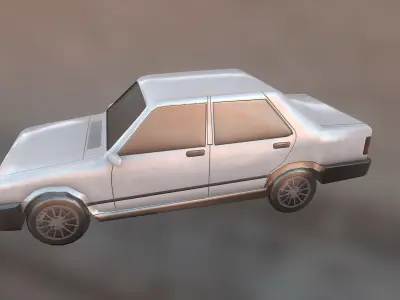 Tofas Sahin Car Araba Arac Dogan SLX  Turkish  Older Car Fiat Low-poly 3D model