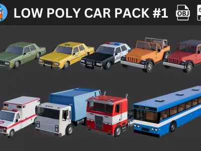 Stylized Lowpoly Vehicle Pack 1 Low-poly 3D model