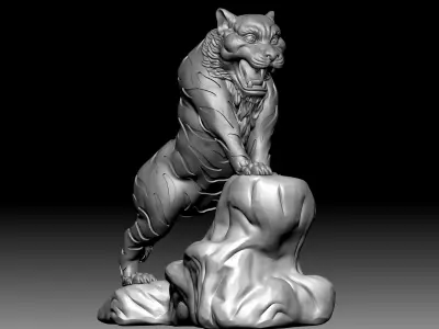 Tiger Sculpture 3D model
