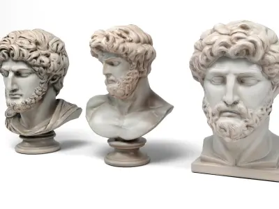 Greek Busts Low-poly 3D model