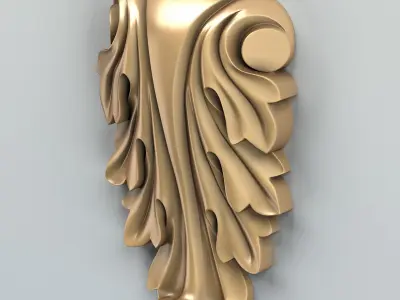 Carved decor vertical 006 3D model