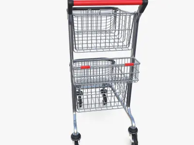 Shopping cart v11 Low-poly 3D model