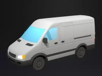 5 Lowpoly generic cars pack Low-poly 3D model