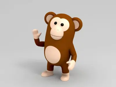 Rigged Monkey Character 3D model