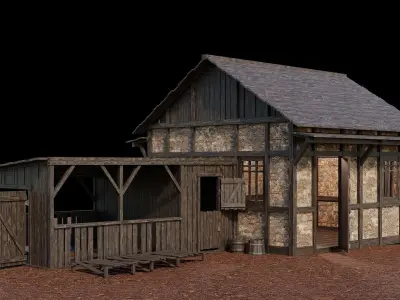 Medieval Village Asset 09 - 4K Textures Game Ready Low-poly 3D model