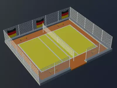 Volleyball Stadium - Germany Low-poly 3D model