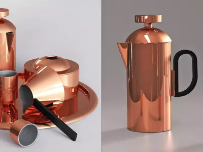 Brew Collection copper tea set 3D model