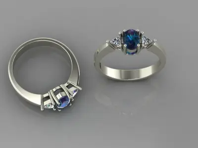  Solitaire ring 3D print model