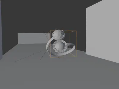 Yellow Gold Ring with Black Diamonds  CGI and 3D Print Model 3D print model