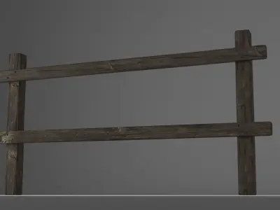 Wooden Fence Free low-poly 3D model