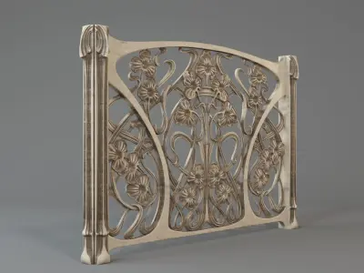 modern Art Nouveau Screen 3D print model