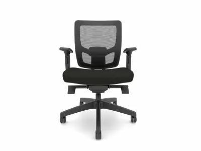 Modern Office Chair - with mesh for the back - No headrest Low-poly 3D model