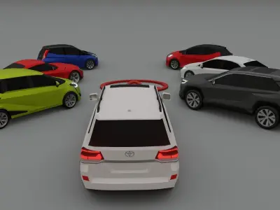 Toyota pack low poly 3D models Low-poly 3D model