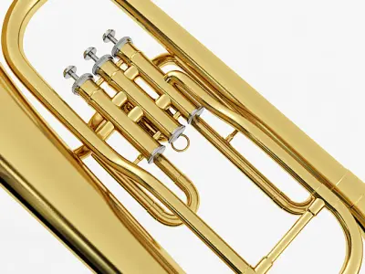 Euphonium golden tuba 3D model