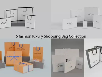 Luxury Shopping Bag Collection - 3D Brand Packaging Pack - Vol 1