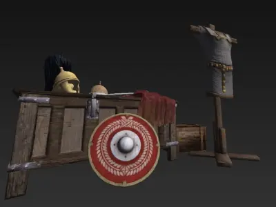 Roman Deco Interior Bundle Low-poly 3D model