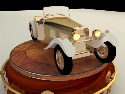 Chinese display with classic car 3D model