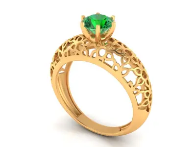 Diamond Solitaire Ring Woman for Ladies-DSR 2 3D print model