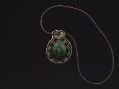 Green Amulet Low-poly 3D model