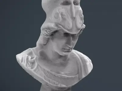 BUST marble with hat Low-poly 3D model